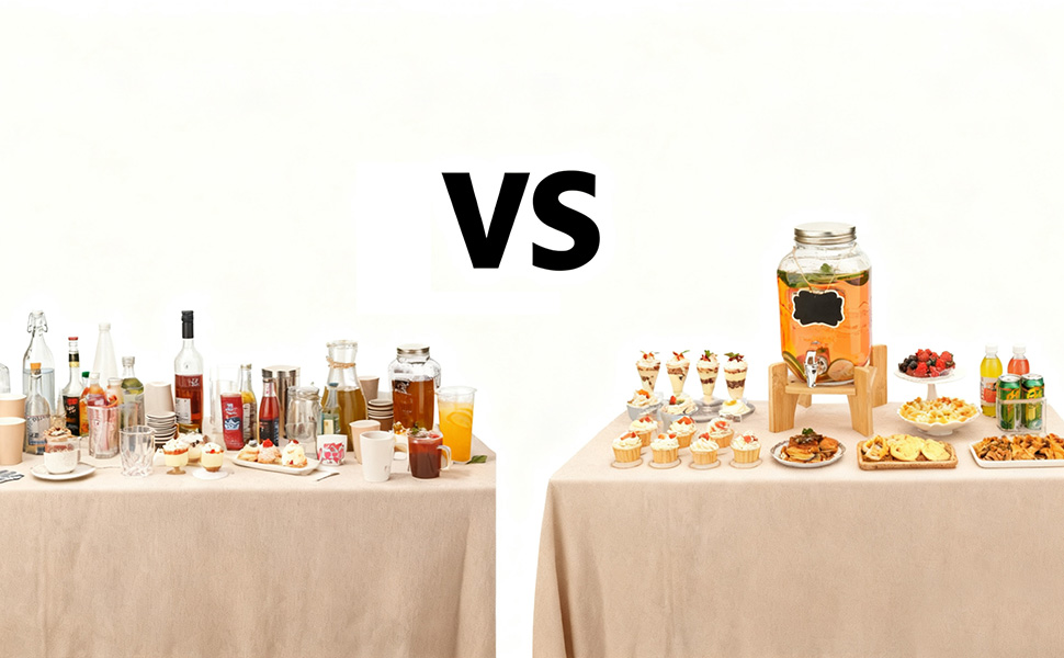 Скляний диспенсер для напоїв на 4L з краном та бамбуковим підставкою, 2 шт. Ідеально для вечірок, свят та днів народжень