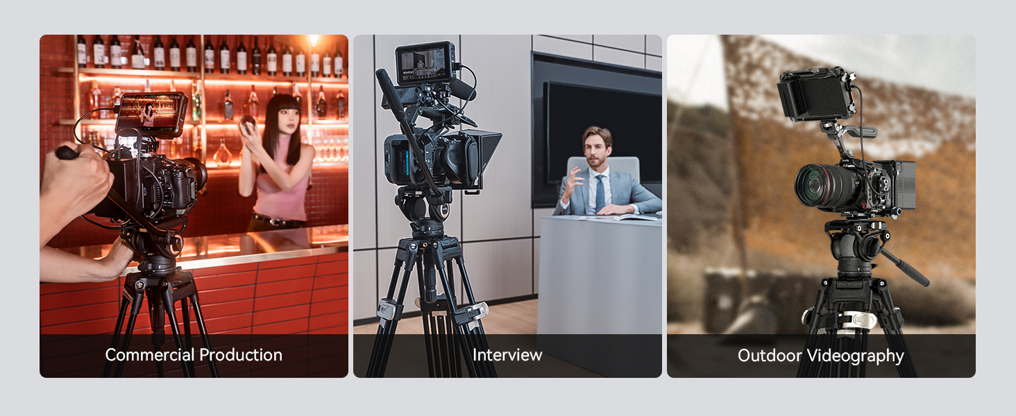 Професійний відеоштатив SmallRig AD-80 FreeBlazer (4163) з гідравлічною головою, алюмінієвий, навантаження до 8 кг