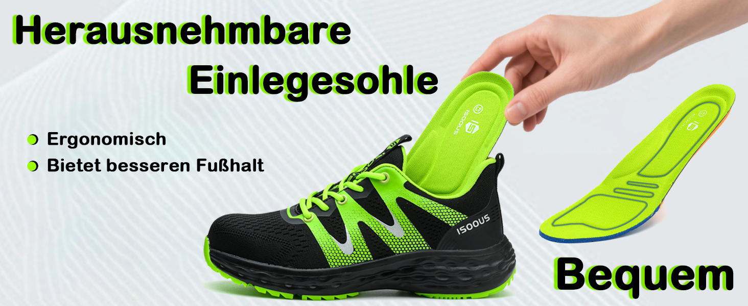 Черевики робочі ISOOUS для чоловіків та жінок, захисні черевики зі сталевим підноском, спортивні, червоні, антиковзаючі, дихаючі, 43 EU