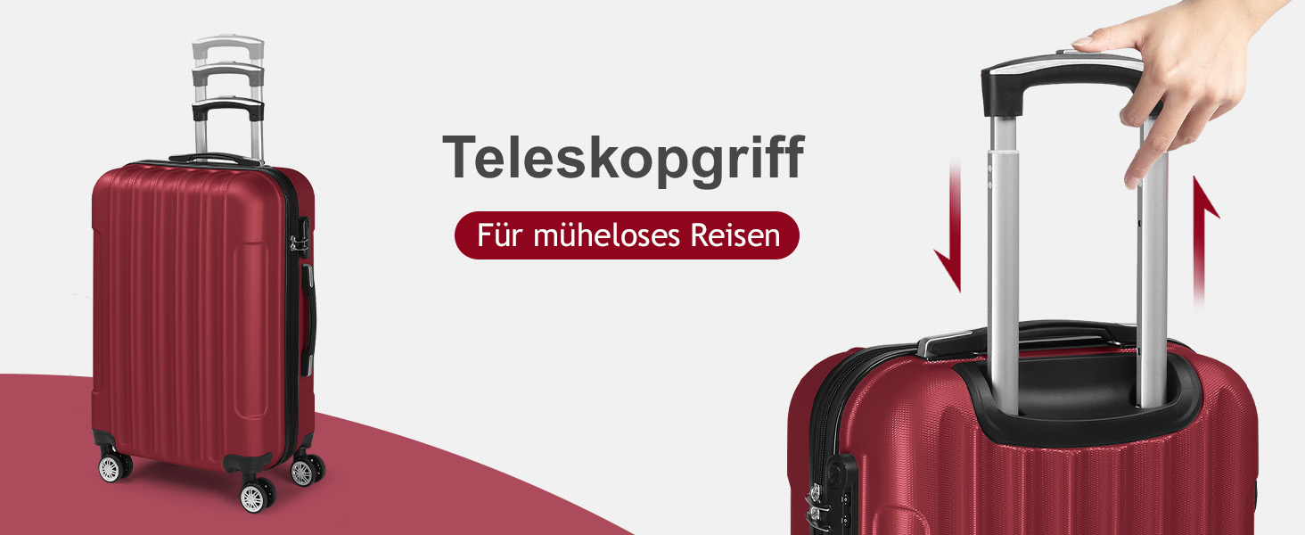 Набір валіз LEADZM 5 шт. з косметичною сумкою, набір валіз з ABS-пластику з телескопічним ручками, ручна поклажа (Турквіз)