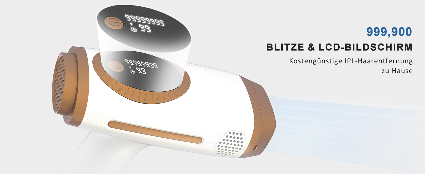 Пристрій для епіляції IPL NALONE, лазерне видалення волосся, 999 999 імпульсів, для жінок та чоловіків, 1200 нм, 2 режими, болюча епіляція для всього тіла, білий (золотий)