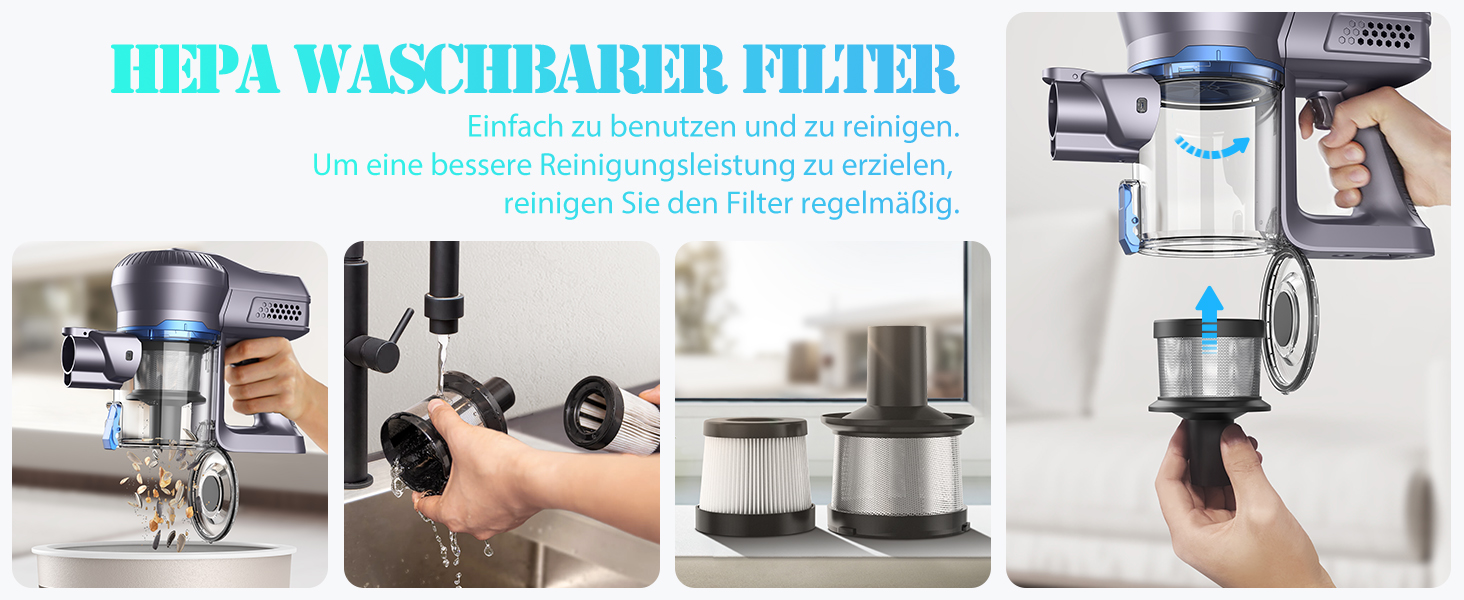 Бездротовий пилосос Greenote 6-в-1 з потужним безщітковим мотором 200W та LED-підсвічуванням, до 30 хвилин роботи, 23000PA