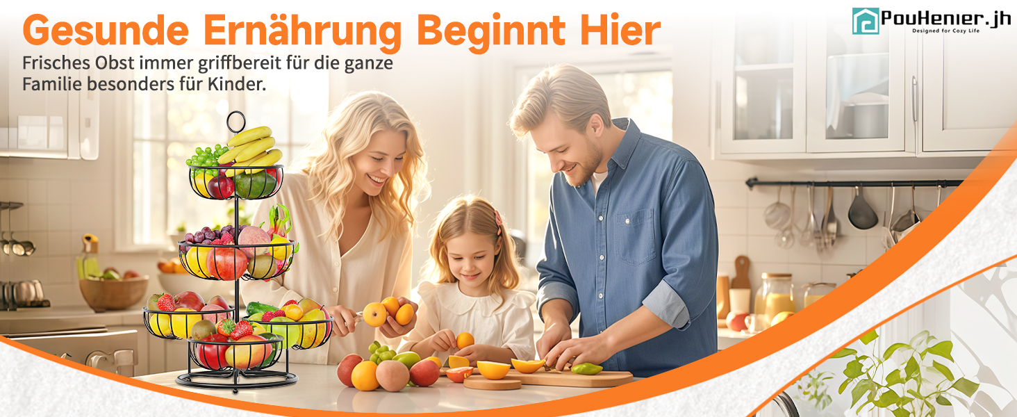 PouHenier 5-ярусна металева етажерка для фруктів та овочів, чорна, для кухні