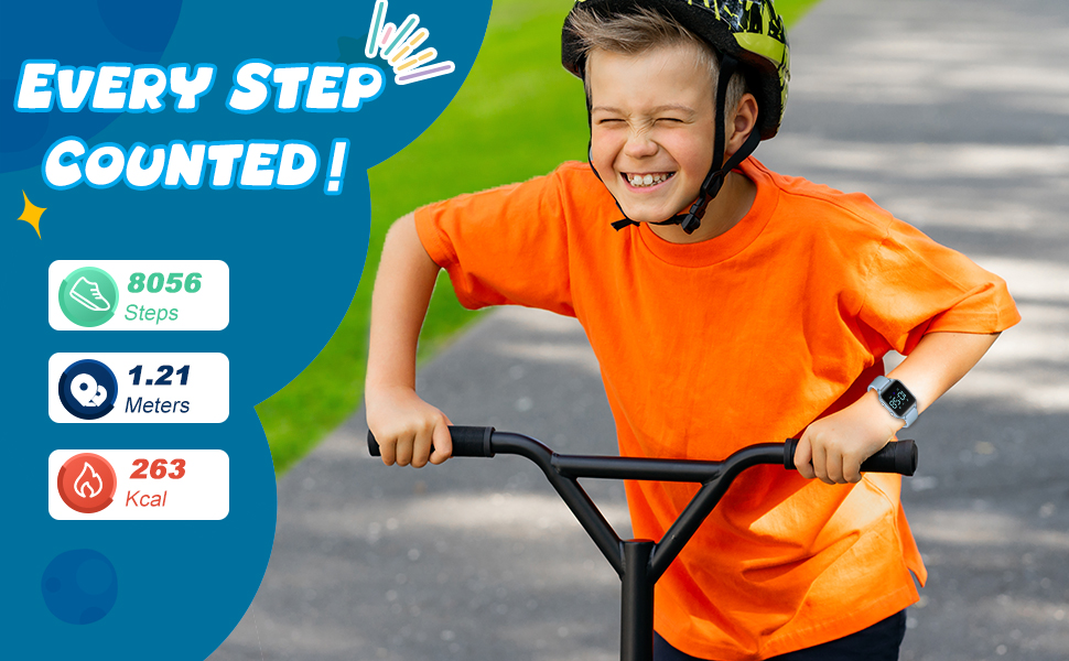 Дитячий розумний годинник для дітей 5-14 років: спорт, крокомір, будильник, Rock Blue