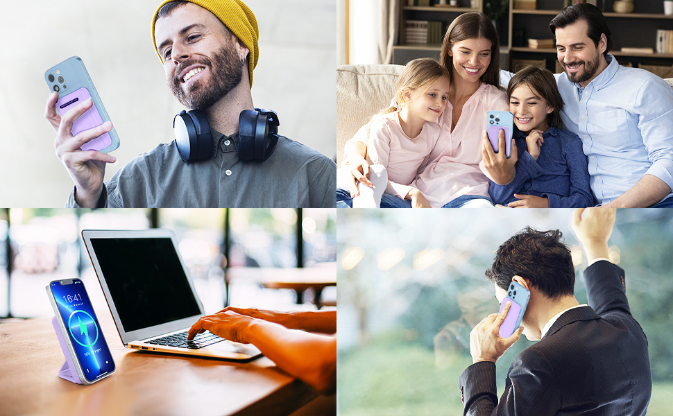 Power Bank AOGUERBE 10000mAh з LED дисплеєм, магнітна бездротова зарядка, PD 22.5W, сумісна з MagSafe (iPhone 17/16/15/14/13/12)