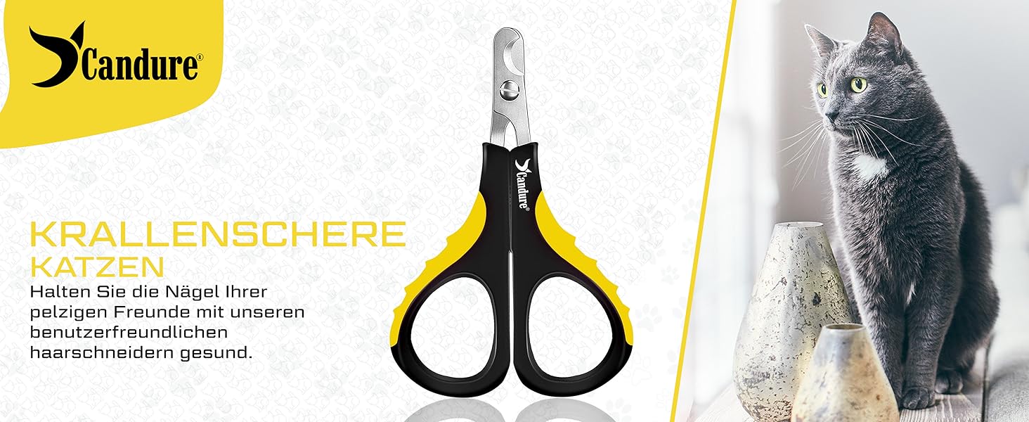 Професійні ножиці для обрізання кігтів собак та котів Candure з пилочкою, нержавіюча сталь, безпечний захист, 15 см