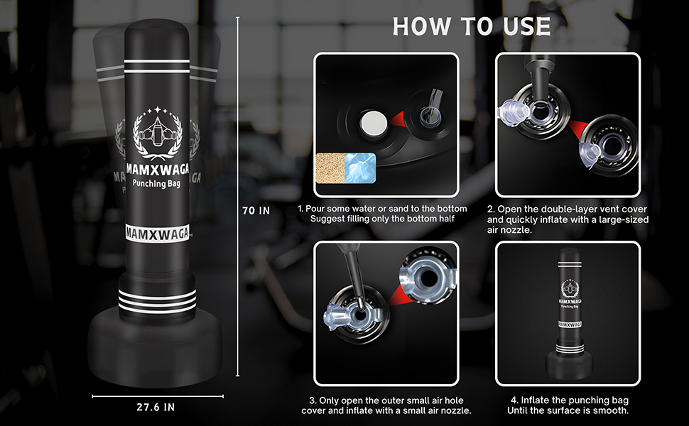 Боксерський мішок-лежак для дорослих, підлітків та дітей, 180 см. Надувний боксерський мішок з підставкою та електричним насосом для боксу, таekwondo, карате, муай-тай