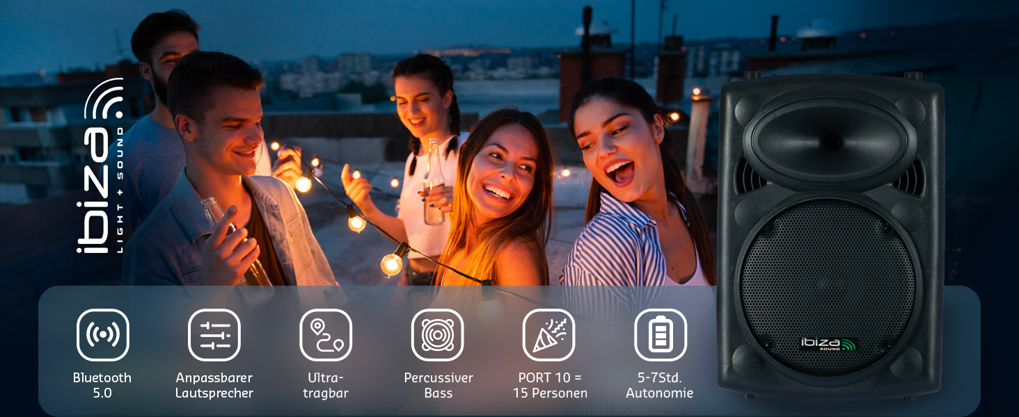 Портативна акустика Ibiza PORT12VHF-BT 12