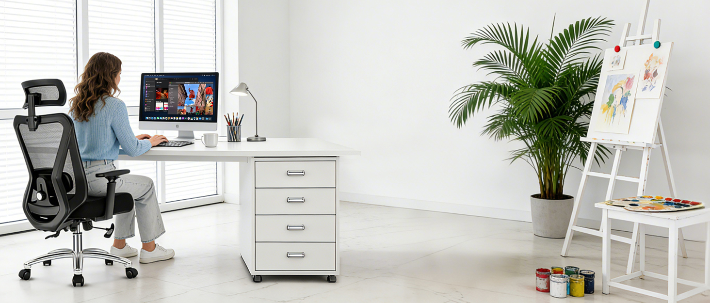 Ергономічне офісне крісло з регульованою спинкою та підголівником, до 150 кг, чорне X-Large