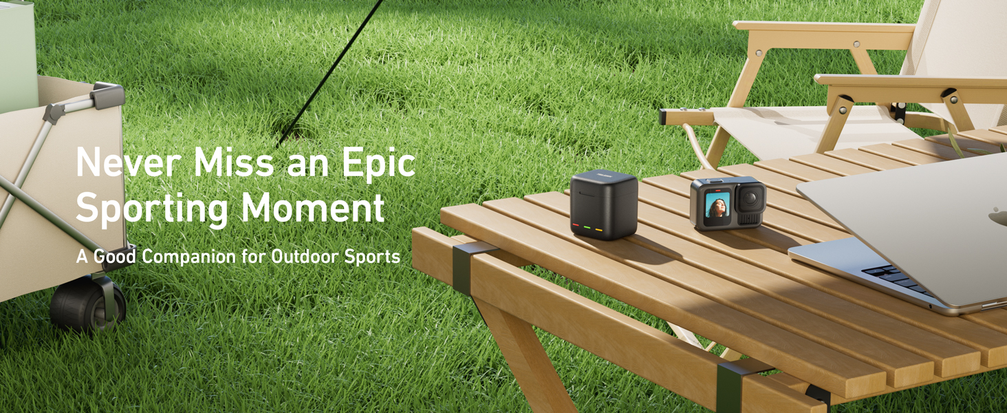 Акумулятори TELESIN 2 шт. з зарядним пристроєм для GoPro Hero 13 Black, сумісні з оригінальними акумуляторами, тризарядний USB-чохол з Type-C кабелем, акумуляторна сумка для Go Pro 13 Black