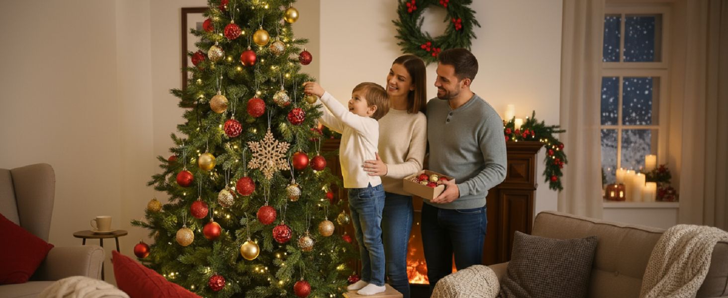 50 шт. новорічні кулі Valery Madelyn, 5 см, біло-золоті, з кріпленням, для прикраси ялинки, міцні, з сніжинками