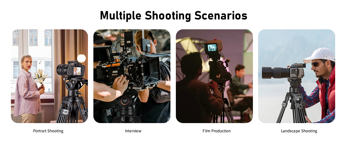 Штатив відео Cayer BF30L з пливним кріпленням, 73' (22м) – міцний штатив для DSLR, відеокамер, камер (13.2 кг)