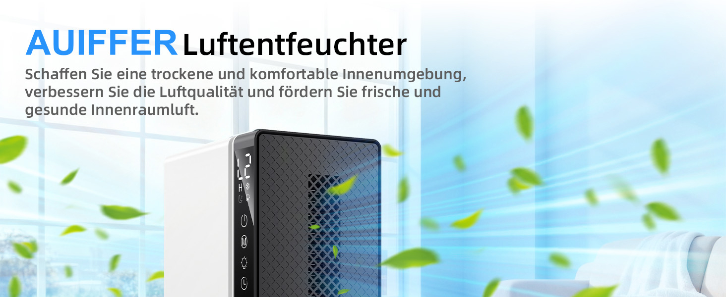 Електричний осушувач повітря 28dB, 2.3L, з фільтром, таймером, для дому та відпочинку