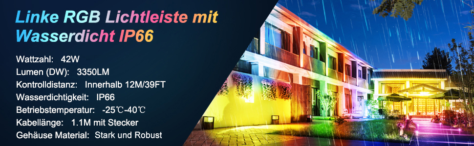 RGB LED прожектор 42W з пультом, диміруємий, водонепроникний IP66, світлодіодний wallwasher для вулиці та приміщення, для саду, дому, вечірок, декору, з пам’яттю