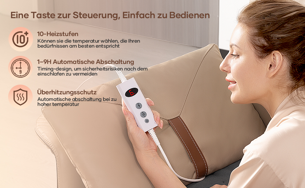 Електричне підігріваюче коврик 150x80 см сірий з 10 рівнями температури, автовимкненням та захистом від перегріву, легке кріплення до ліжка та матрацу (коралловий фліс)