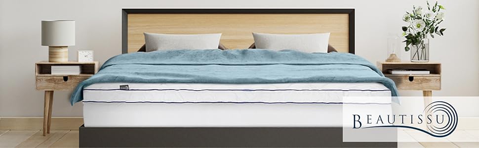 Топер для матраца Beautissu BeauNuit MT Base 100x200 см з чохлом, рельєфний матрацний наматрацник 3 см для ліжка-боксспрінг і матраців до 40 см, нековзний