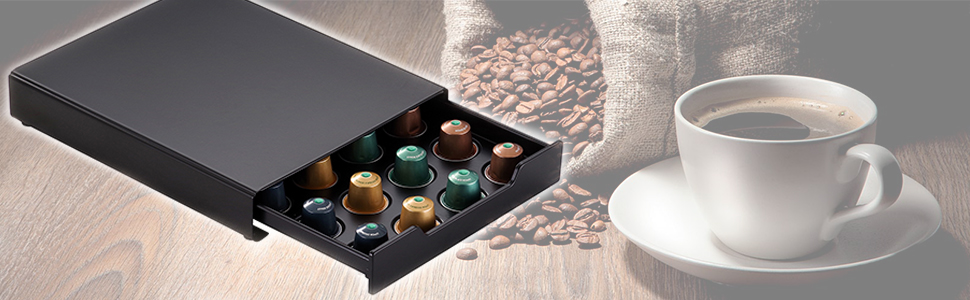 Організатор для капсул Dolce Gusto та Nespresso, шухляда на 20 капсул, чорний