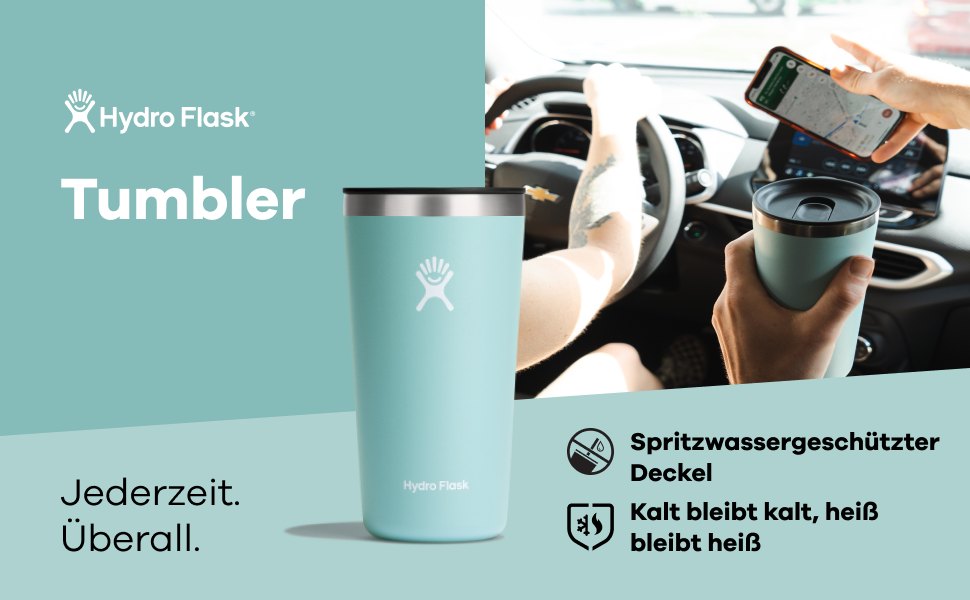 Hydro Flask 473ml (16oz) Stainless Steel Travel Tumbler with Leak-Proof Lid - Vacuum Insulated