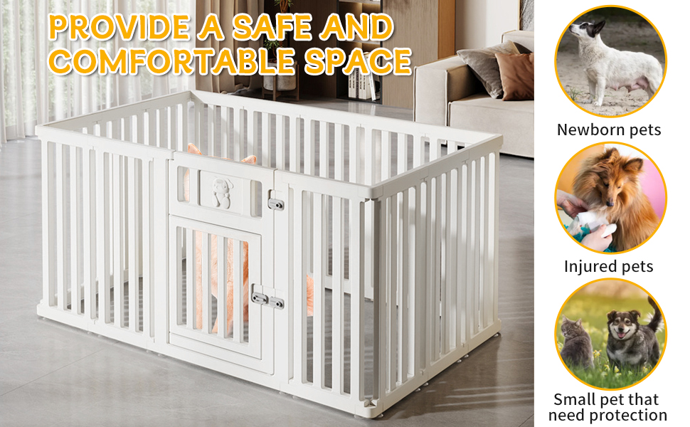 Клітка-вигул для собак та тварин, 156x96x75 см, біла (CEIEVER)