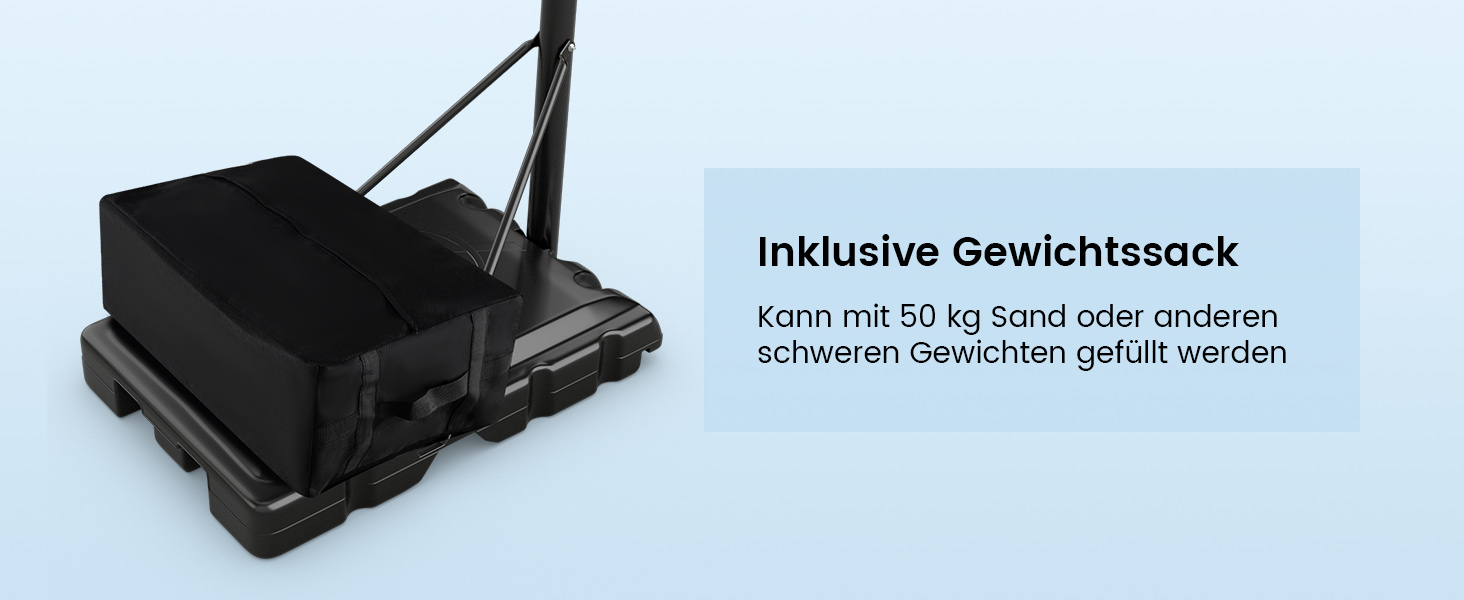 COSTWAY Adjustable Height Basketball Hoop System - Outdoor Mobile Basketball Stand with Wheels & Weight Bag (149-305cm)