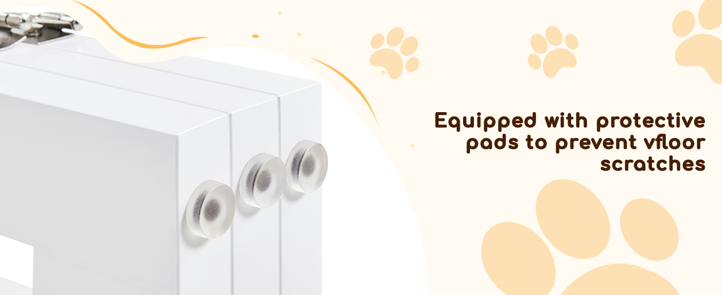 Захисне ґратка для собак Yaheetech, 90.5 x 201.5 см, 4 панелі, білий колір. Ідеально підходить для дому, кухні, проходу, каміну, печі.