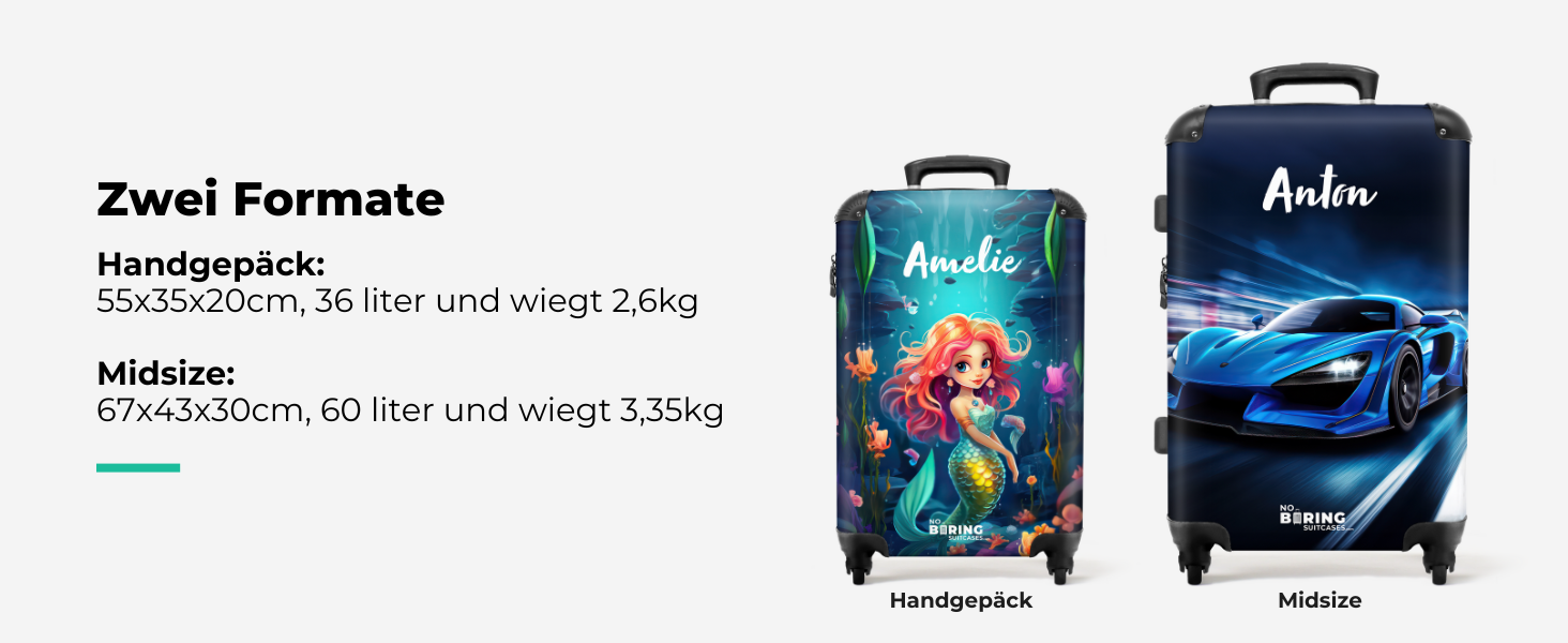 Дитячий валіза-роликовий колірний з ініціалами та іменем, 55x40x20см - валіза для ручної поклажі, валіза для хлопчиків, легкий, з принтом 'Ренн-авто'