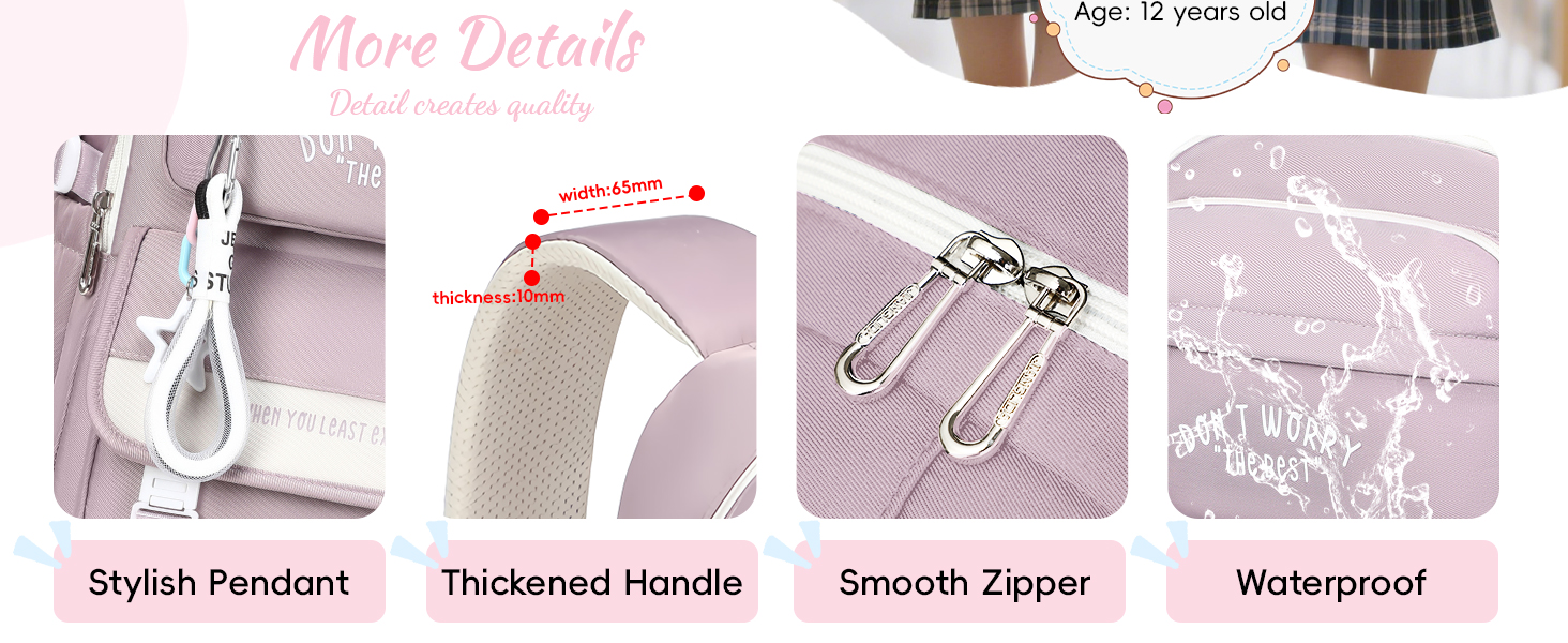 Шкільний рюкзак Tanou для підлітків, дівчаток, 4-12 клас. Великий водонепроникний рюкзак для школи, середньої та вищої освіти, блакитний