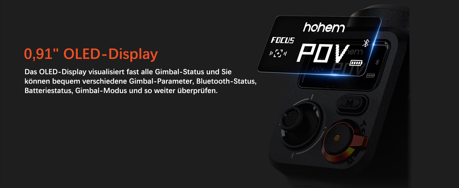 Штатив-стабілізатор Hohem iSteady M6 Kit для смартфонів з AI-трекером та світлом, 3-осьовий, OLED-дисплей, 400г