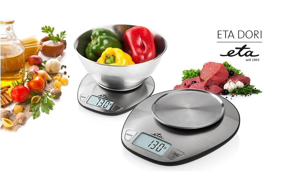 Кухонні ваги Dori з нержавіючої сталі - цифрові, LCD дисплей, програма для вимірювання молока та води, 5 кг