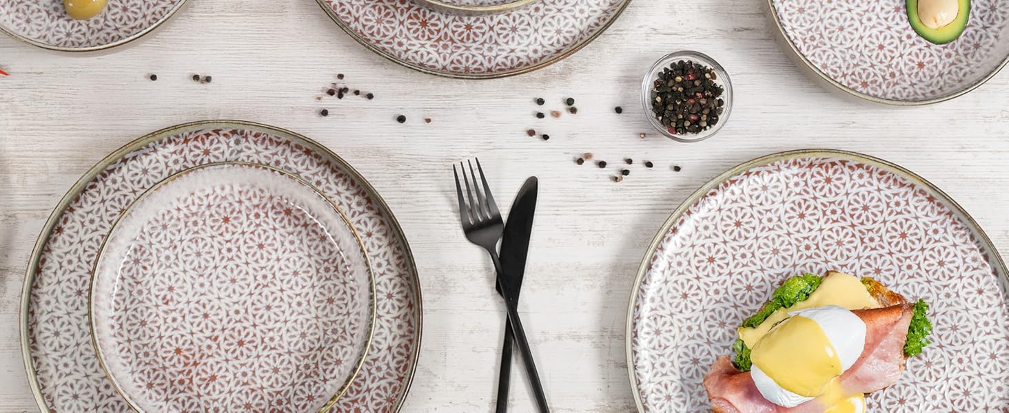 Набір кавових чашок Moritz & Moritz ALHAMBRA, 6 шт., 380 мл, порцеляна, блакитний, 24-х предметний посуд