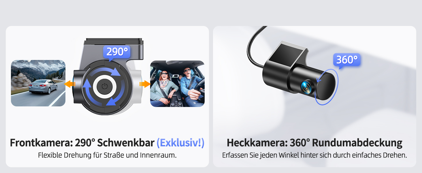 CIEVIE Автомобільна відеореєстратор 4K з GPS, WiFi, Dual, IPS 1.5″, 64GB SD, 170° та G-Sensor, WDR, Нічне бачення, Loop-запис, підтримка до 256GB