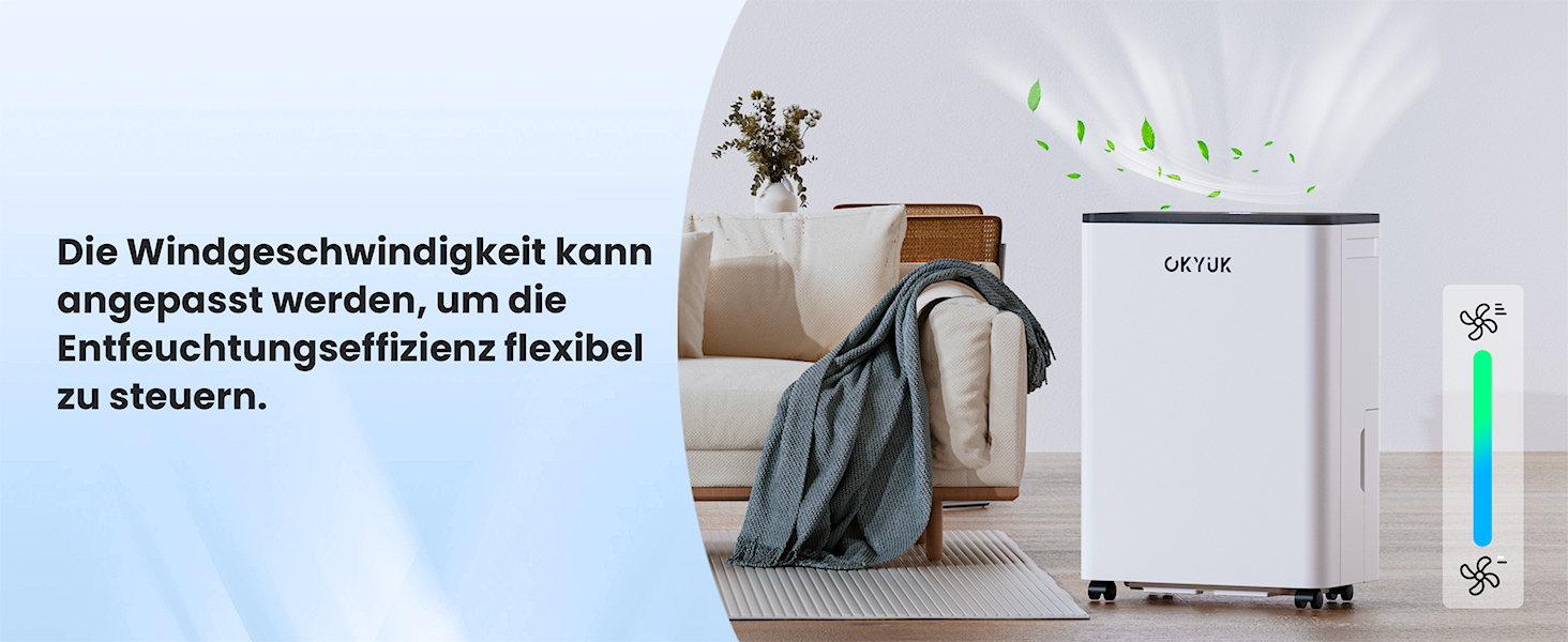 Електричний осушувач повітря OKYUK 12L з цифровим дисплеєм, для дому 40м², з автовимкненням, для RV, ванної кімнати, підвалу (білий)