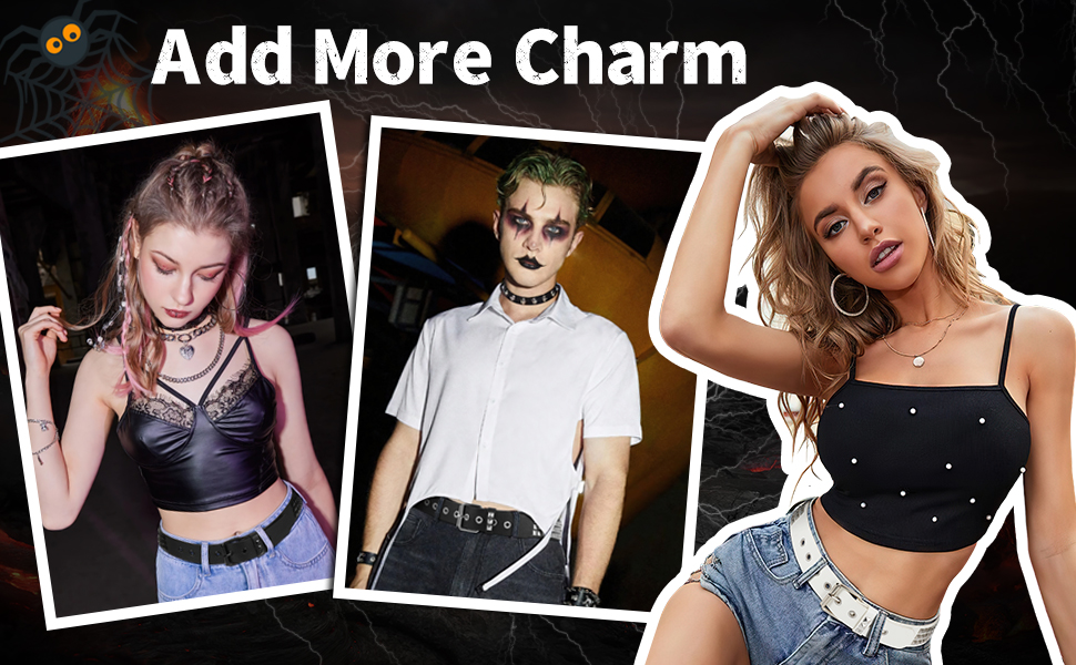 Чоловічий/Жіночий шкіряний ремінь WERFORU з пряжками в стилі панк-рок, чорний, розмір 90-100 см