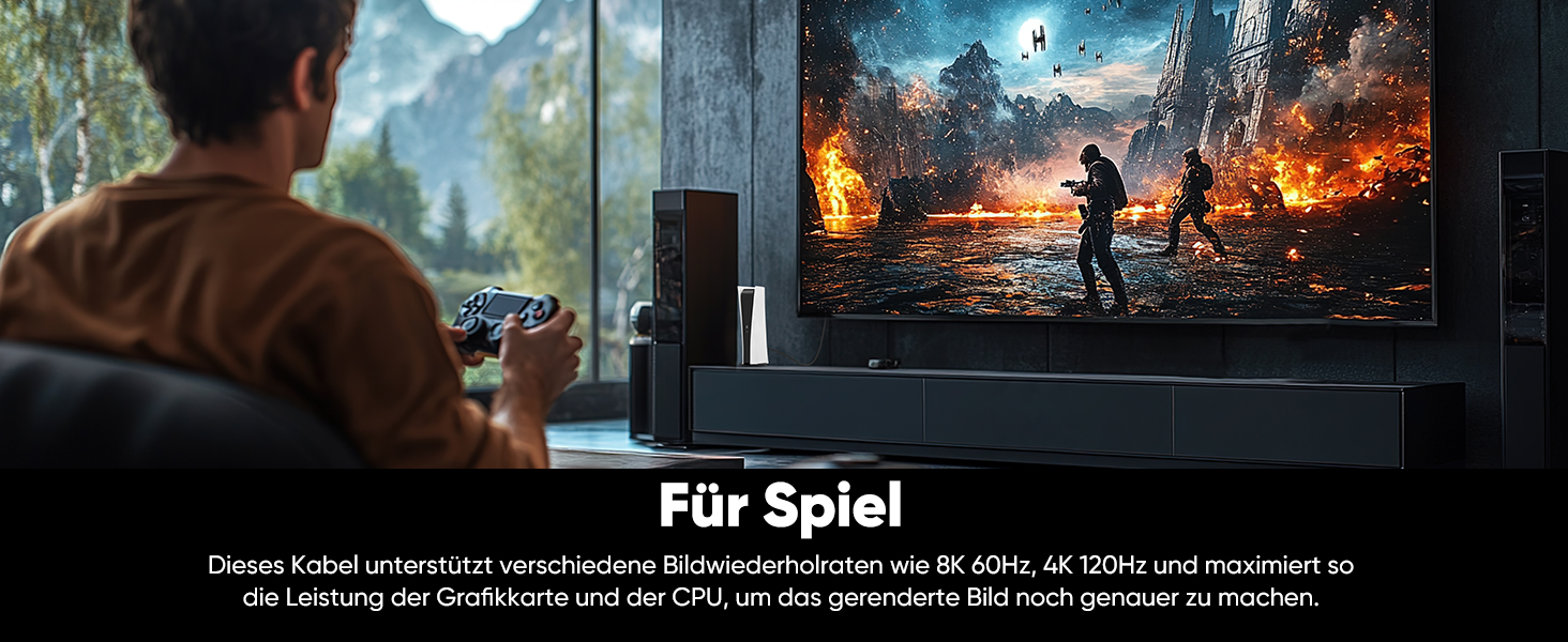 HDMI 2.1 кабель Highwings 3 метри: сертифікований, 8K/10K, 48Gbps, Ultra Highspeed, eARC, HDCP 2.2/2.3, DTS:X, HDR, сумісний з саундбаром, HDTV, монітором
