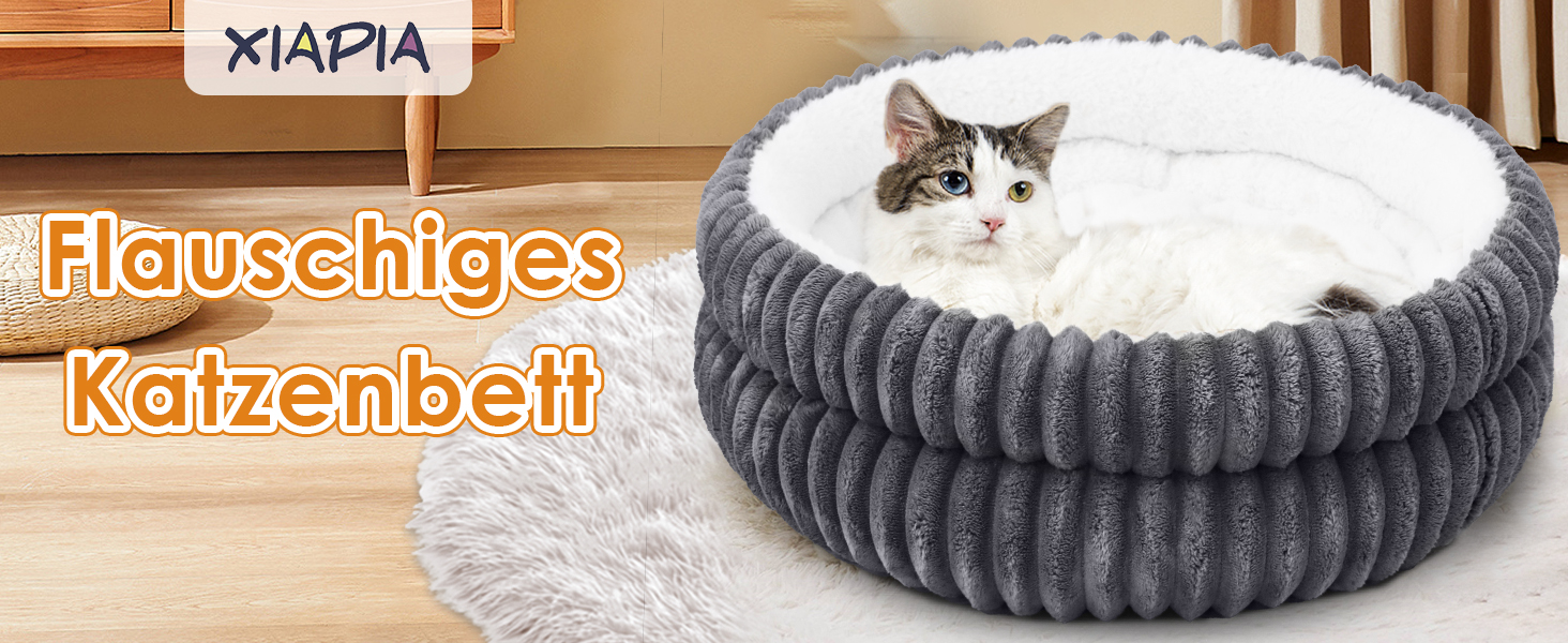 Килимок для котів XIAPIA, плюшевий, 58x20 см, сірий. М'який, теплий, ортопедичний, з нековзким дном