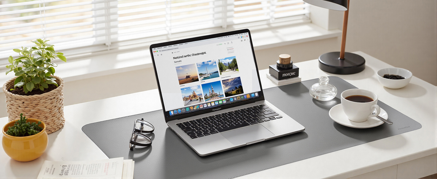 Підкладка для столу XXL з екошкіри бежевого кольору 80x40 см: антиковзка, водостійка, для офісу та дому