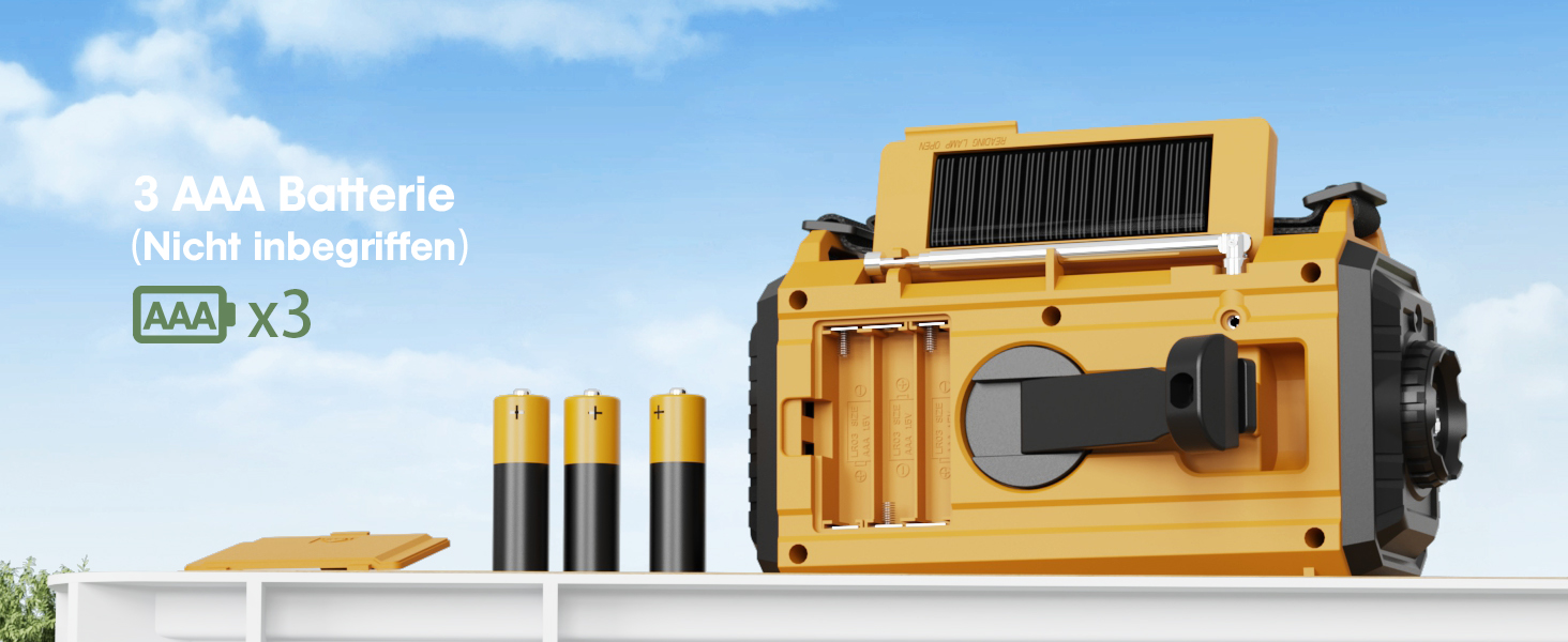 Радіоприймач Kurbelradio 12000mAh з сонячною панеллю та ручкою, AM/FM/SW, USB-зарядка, ліхтарик, SOS-сигнал, для кемпінгу та надзвичайних ситуацій, зелений