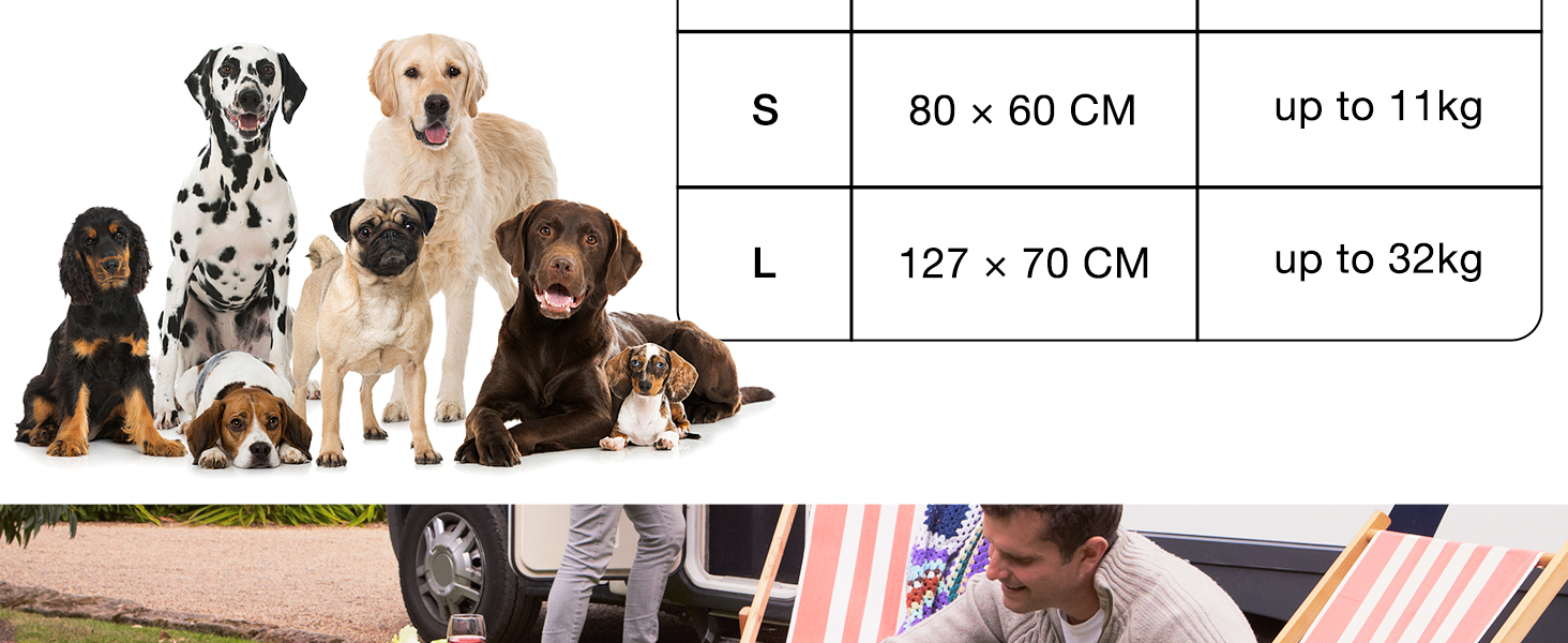 Водонепроникний килимок для собак Pawsse 80 x 60 см - зручний для подорожей, авто та кемпінгу