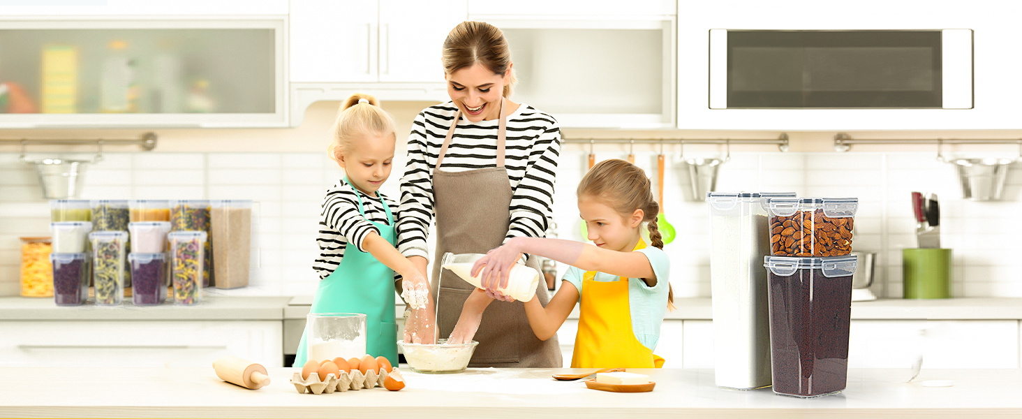 Набір контейнерів для продуктів з кришкою, 16 шт. BPA free, герметичні, для зберігання круп, борошна, мюслі. Органайзери для кухні з етикетками