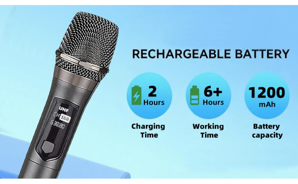 Бездротовий мікрофон, ручний, металевий, для караоке, вечірок, DJ, мовлення, 60 м, HDMIC-02 (68)