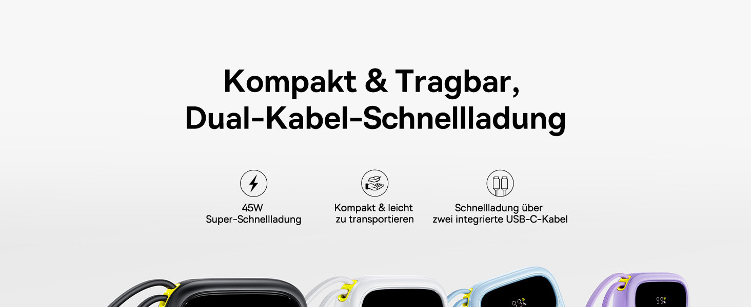 Power Bank Baseus QPow3 20000mAh 45W з 3 USB-C та 1 USB-A, LED дисплеєм, PD3.0/QC4.0, чорний