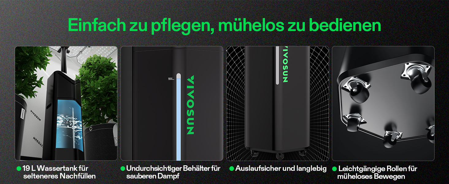 Зволожувач повітря VIVOSUN для рослин, AeroStream H05, 19л, ультразвуковий, тихий (24дБ), 360°