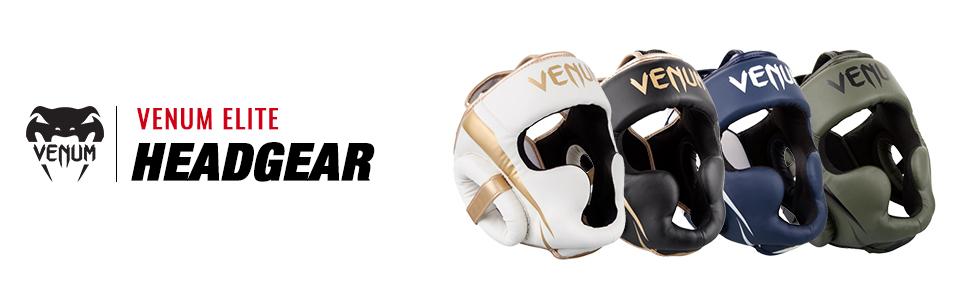 Venum Elite Headgear - White Boxing Headguard for MMA & Sparring