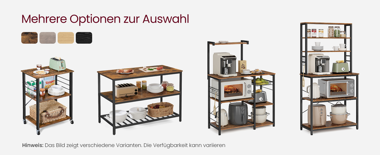 Стелаж кухонний VASAGLE KKS026B01, вінтажний, з магнітною смугою для ножів, кошиком та тримачем для рушників