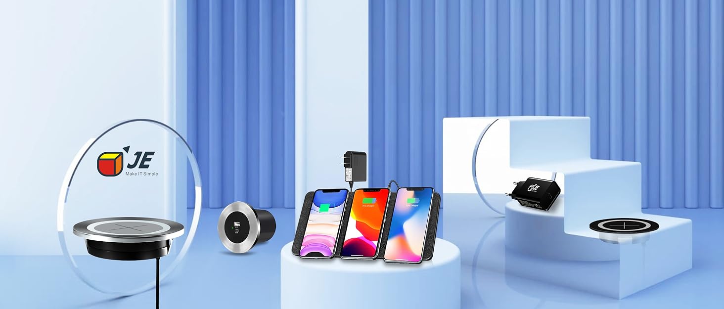 Бездротовий зарядний пристрій 3 в 1 Ladepad, 15W, для Apple iPhone 16/15/14/13/12/Pro/Max, AirPods, чорний (з адаптером)