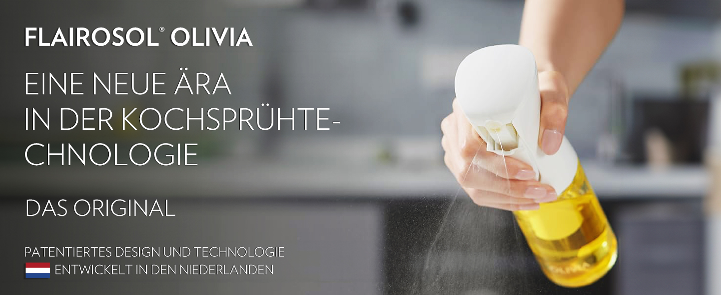 Розпилювач олії Flairrosol Olivia 130 мл зі скляною пляшкою, золотий колір. Дозатор для олії з контролем порцій для кухні, салатів, грилю та випічки
