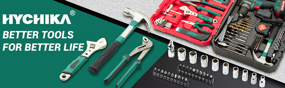Набір інструментів HYCHIKA DIY Pro: акумуляторний дриль-шуруповерт 30Nm + 104 шт. + кейс. Для ремонту та обслуговування