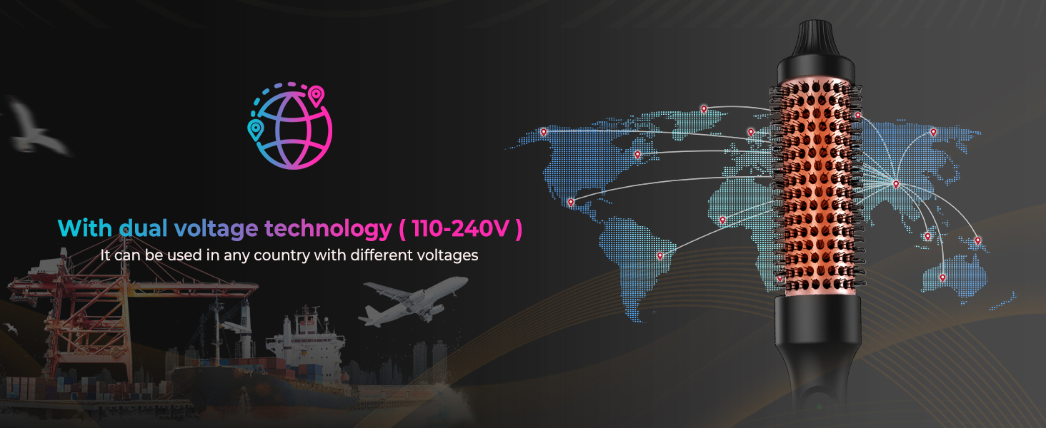 UKLISS Стайлер для волосся 6-в-1 Airbrush | Професійний набір Air Styler - 1000W | Фен-щітка, плойка, фен, для локонів, об'єму та випрямлення (Рожеве золото)