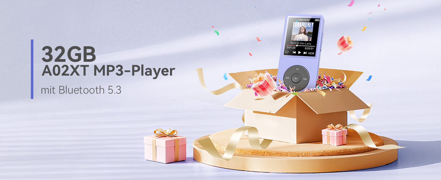 MP3 плеєр AGPTEK 32GB Bluetooth 5.3, 1.8