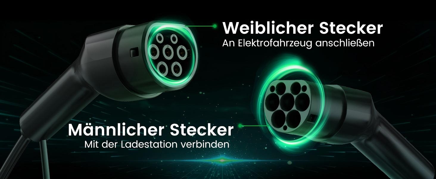Кабель зарядки GONEO Typ 2 (11кВт, 16А) 8м для електромобілів (Tesla, BMW, VW, Audi), IP54, водонепроникний, з TPU, у комплекті сумка